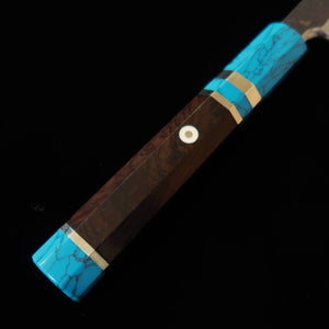 三浦頂MIURA Itadaki 田中義一 切付柳刃 白紙二号 黒打ち ターコイズハンドル（270mm）