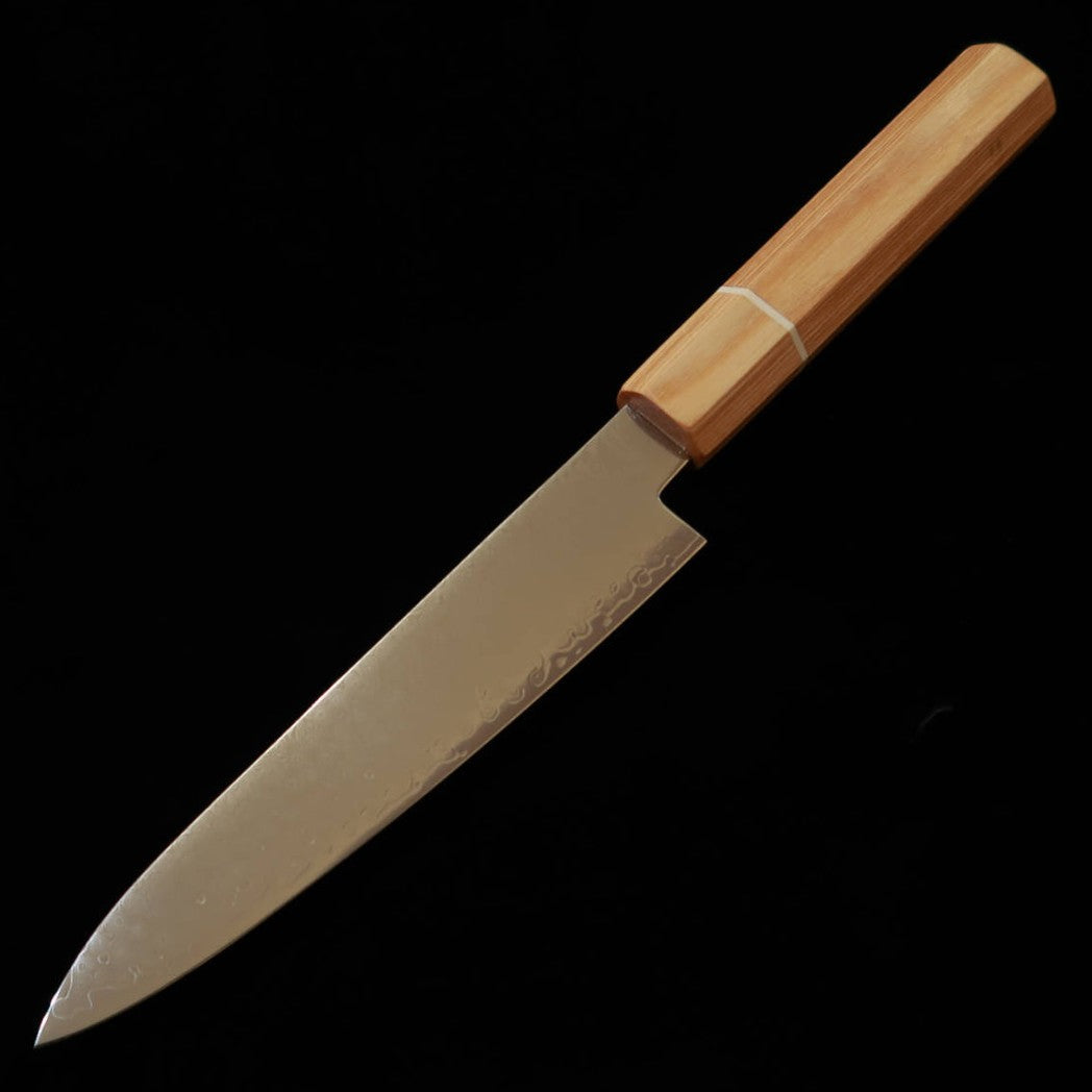 V.ROAD  濃州正恒作 Nosyu Masatsune ペティ VG10 全面ダマスカス 積層強化合板柄 白×白（150mm）