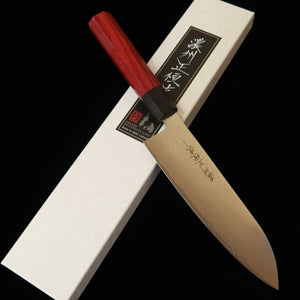 V.ROAD  濃州正恒作 Nosyu Masatsune 三徳 VG10 全面ダマスカス 積層強化合板柄 赤×黒（180mm）
