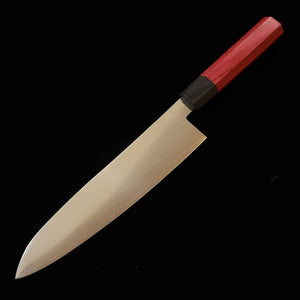 V.ROAD  濃州正恒作 Nosyu Masatsune 牛刀 VG10 全面ダマスカス 積層強化合板柄 赤×黒（210mm）