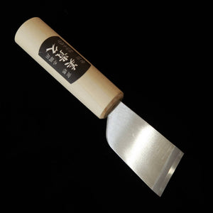 IKEUCHI Ikeuchi Couteau à cuir Aogami n°2, poli, biseau oblique, par MIKIHISA (36 mm)