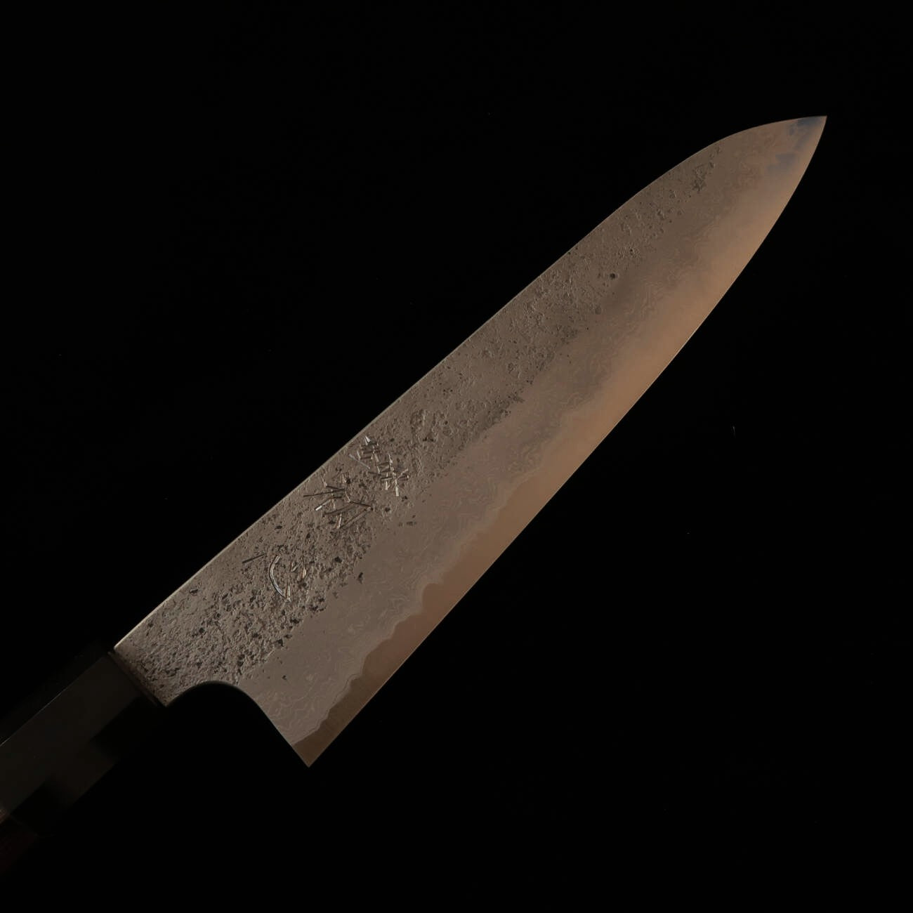HATSUKOKORO Ryūsui Acier bleu n°2 Nashiji Damas Gyuto Manche en wengé (240mm)