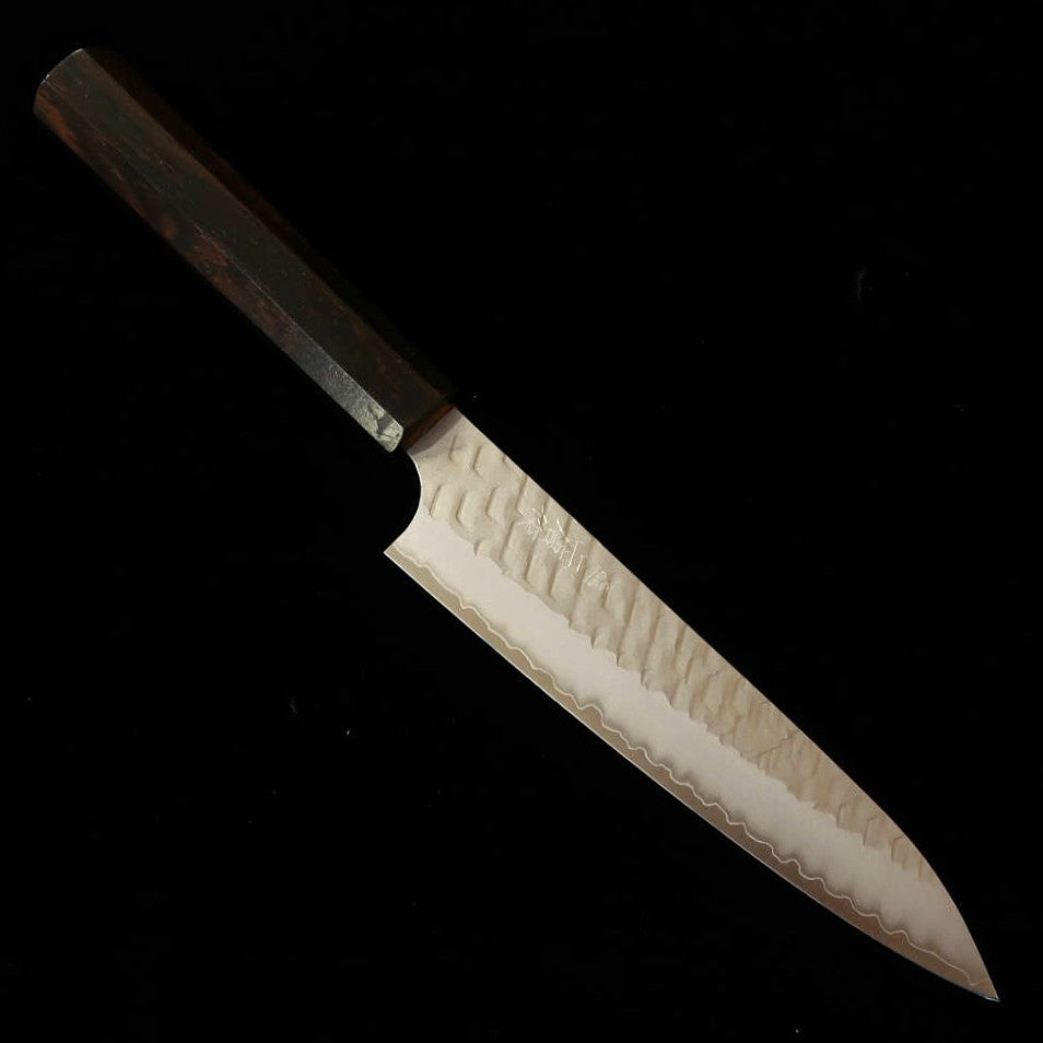 NITOU Cutelaria Forjada NIGARA Petty SG2 polido, martelado, cabo integral de ébano (150 mm)
