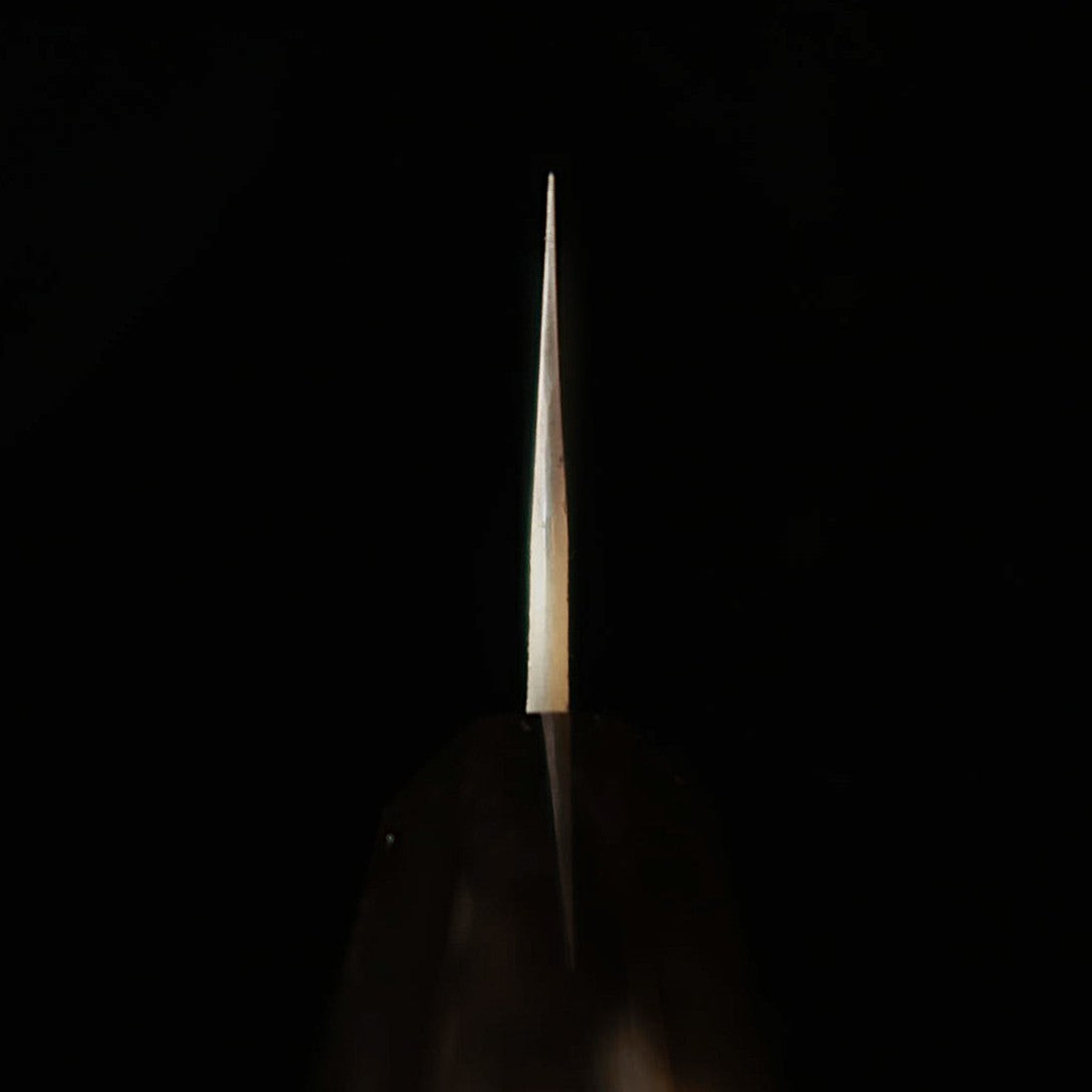 HATSUKOKORO Ryūsui Acier bleu n°2 Nashiji Damas Gyuto Manche en wengé (240mm)