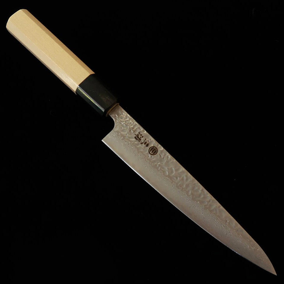 MIURA 三浦 petty AUS10 damasco mate, martillado, mango octogonal de magnolia y cuerno (150 mm)