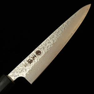 MIURA – Petty AUS10, damas mat martelé, manche octogonal en magnolia et corne de buffle (150 mm)