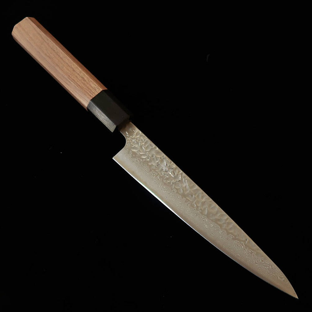 Miura MIURA petty AUS10, martelada, Damasco, cabo octogonal em nogueira (150 mm)