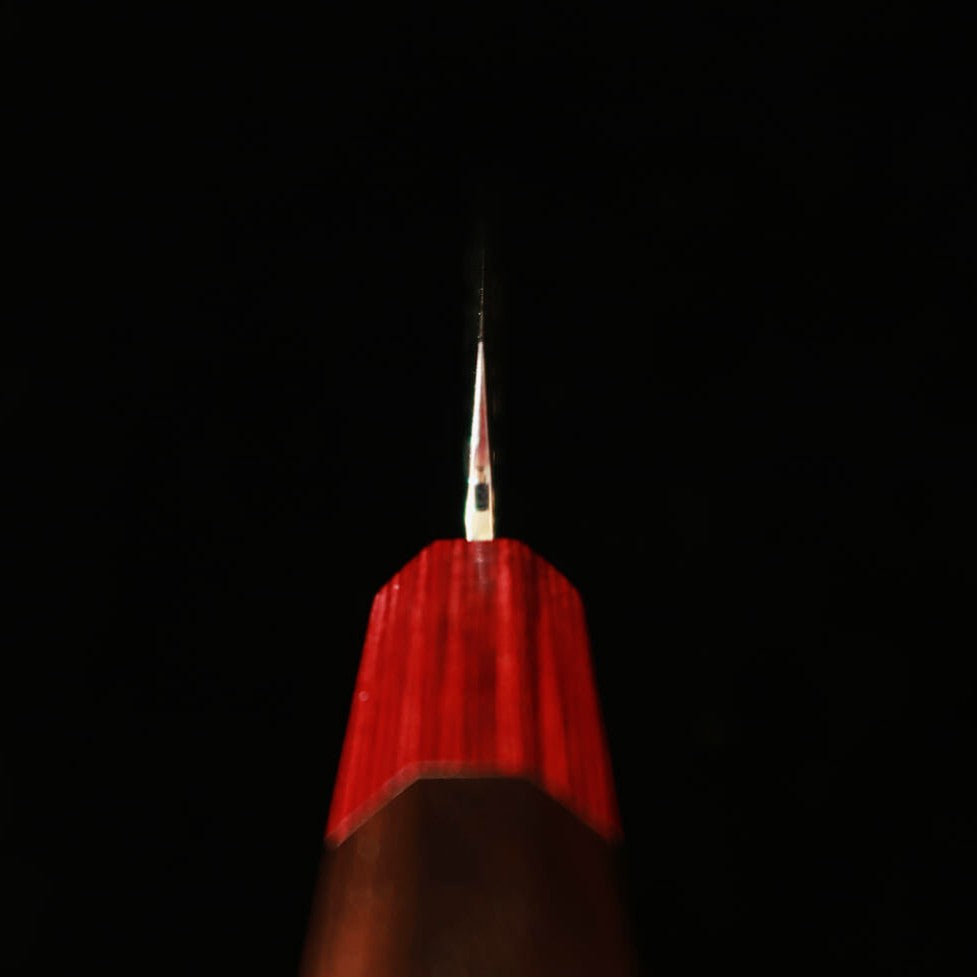 STYLE-K Makoto Kurosaki Petty Kaen Damasco Coreless Martelado Cabo Octogonal em Ébano (135mm)