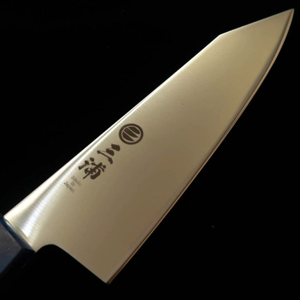 MIURA Miura – Santoku kiritsuke inox, manche en bois stabilisé bleu (160 mm)