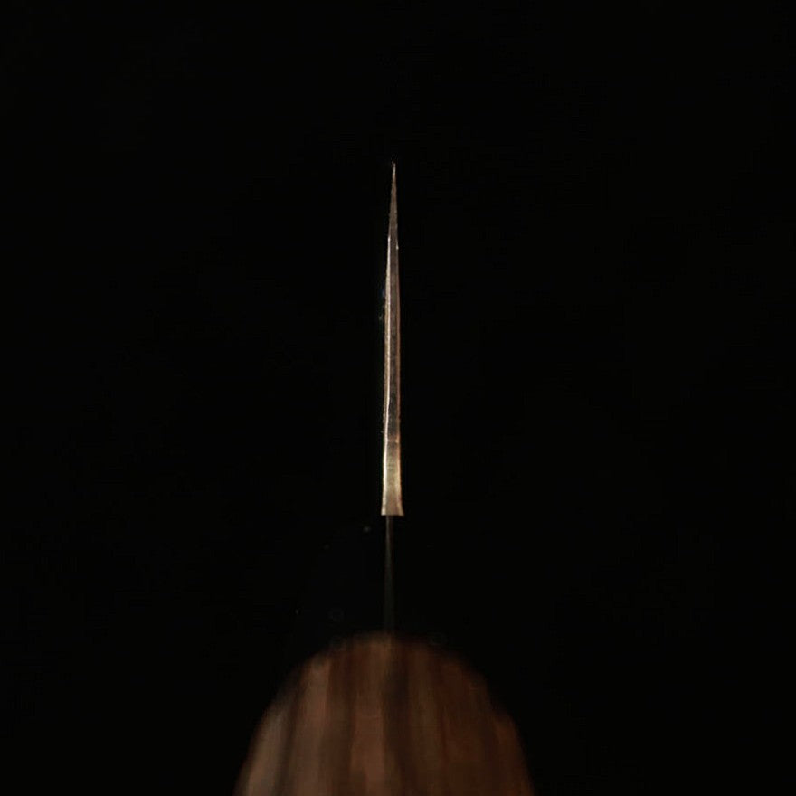 Miwa Hamono MIWAHAMONO Gyuto acier Ao n°1, manche en châtaignier brûlé (210 mm)