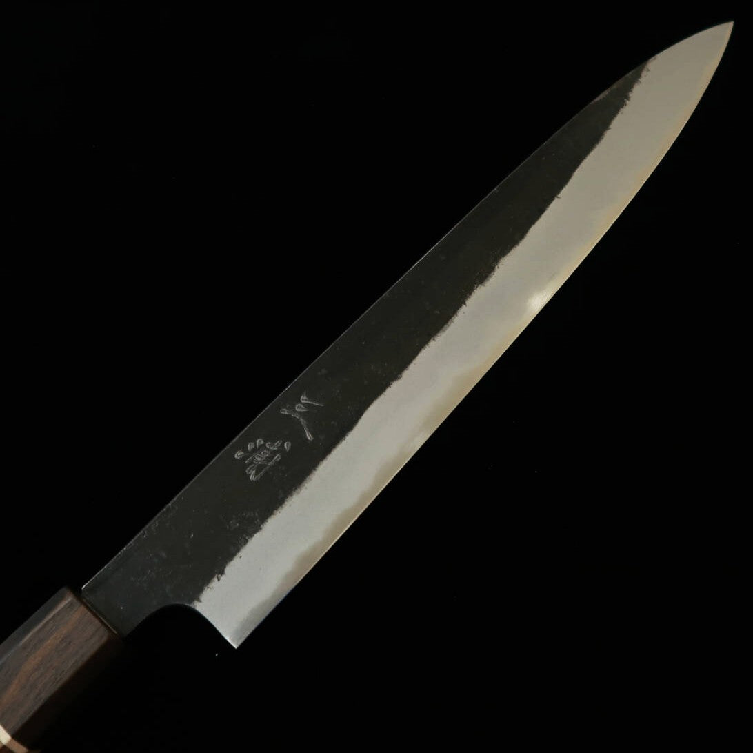 MIURA Genbu Aogami n°2 Finition noire Sujihiki Manche octogonal noyer (255 mm)