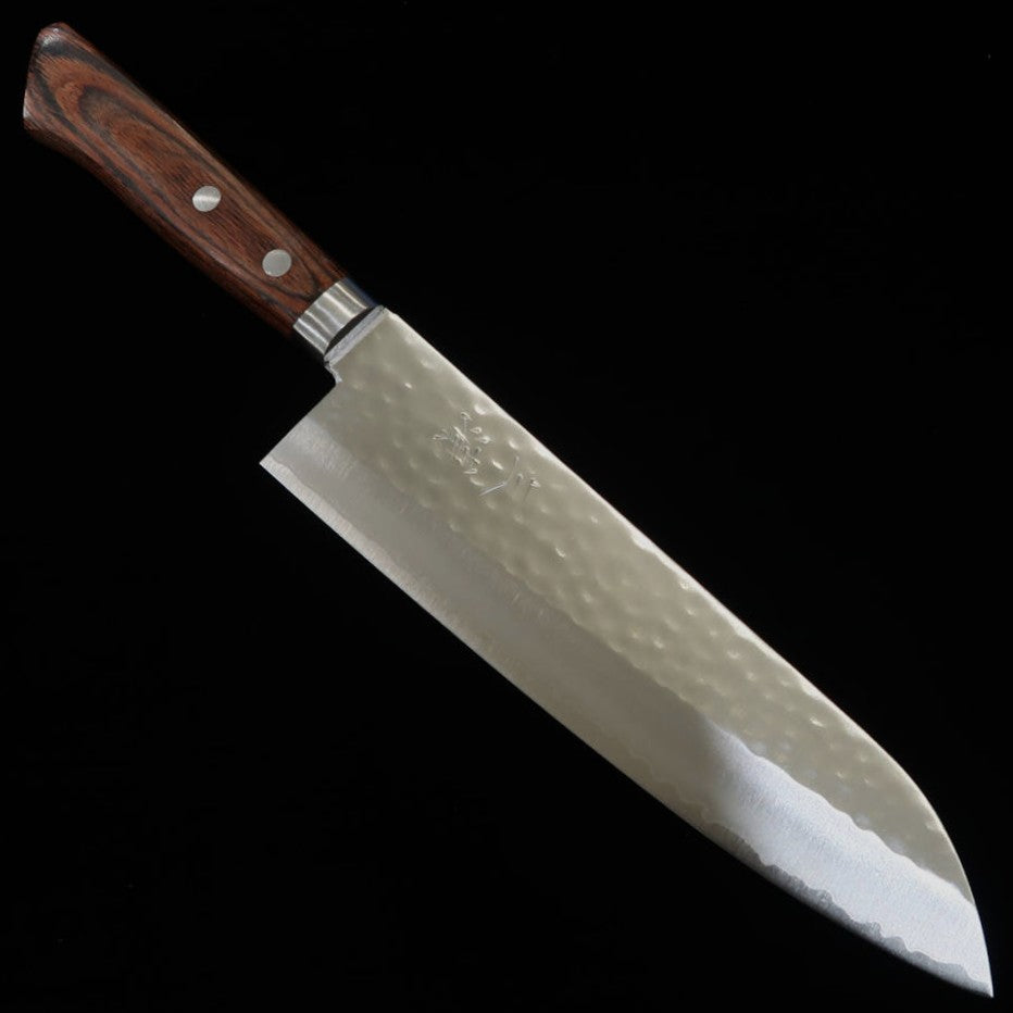 Miura 三浦 gyuto Nagare-koku VG10 martilleado damasco, mango de caoba (185 mm)