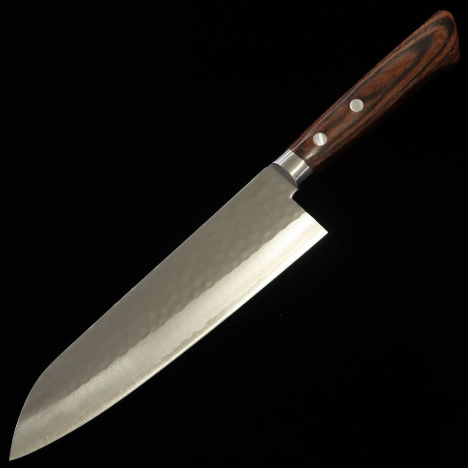 Miura 三浦 gyuto Nagare-koku VG10 martilleado damasco, mango de caoba (185 mm)