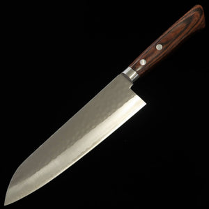 Miura 三浦 gyuto Nagare-koku VG10 martilleado damasco, mango de caoba (185 mm)
