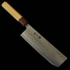 Miura MIURA Nakiri Aço Sueco Damasco Nashiji Cabo de Olmo (165mm)