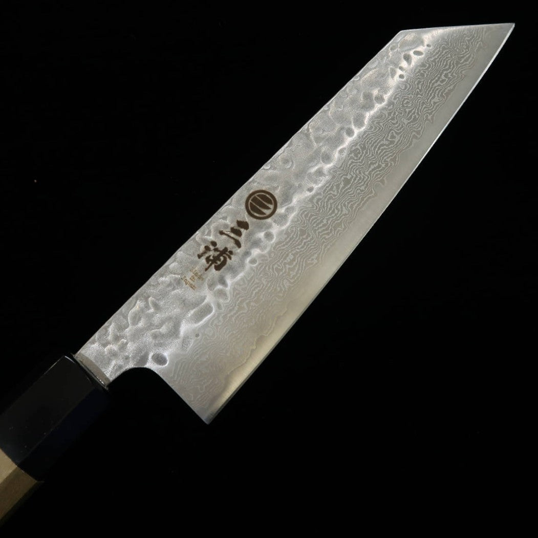 三浦 MIURA 文化  AUS10 鎚目 ダマスカス 朴八角柄  (170mm)