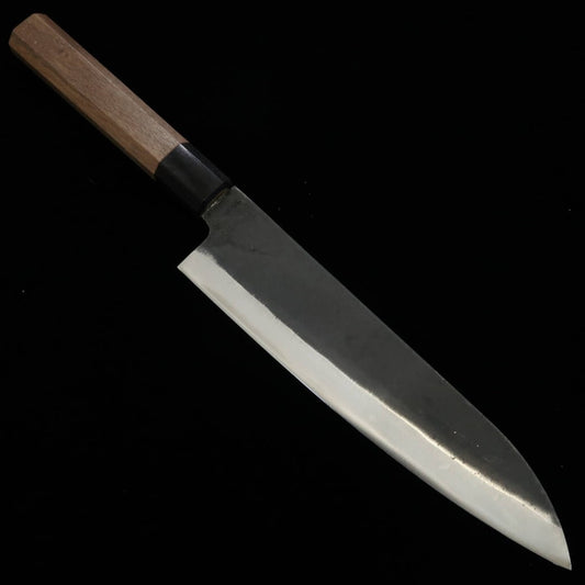 三浦 MIURA 牛刀 青紙一号 黒打ち仕上げ 胡桃八角柄 (210mm)