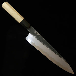堺菊守SAKAIKIKUMORI 菊月 黒 牛刀 白紙二号 黒打ち 朴八角柄（210mm）