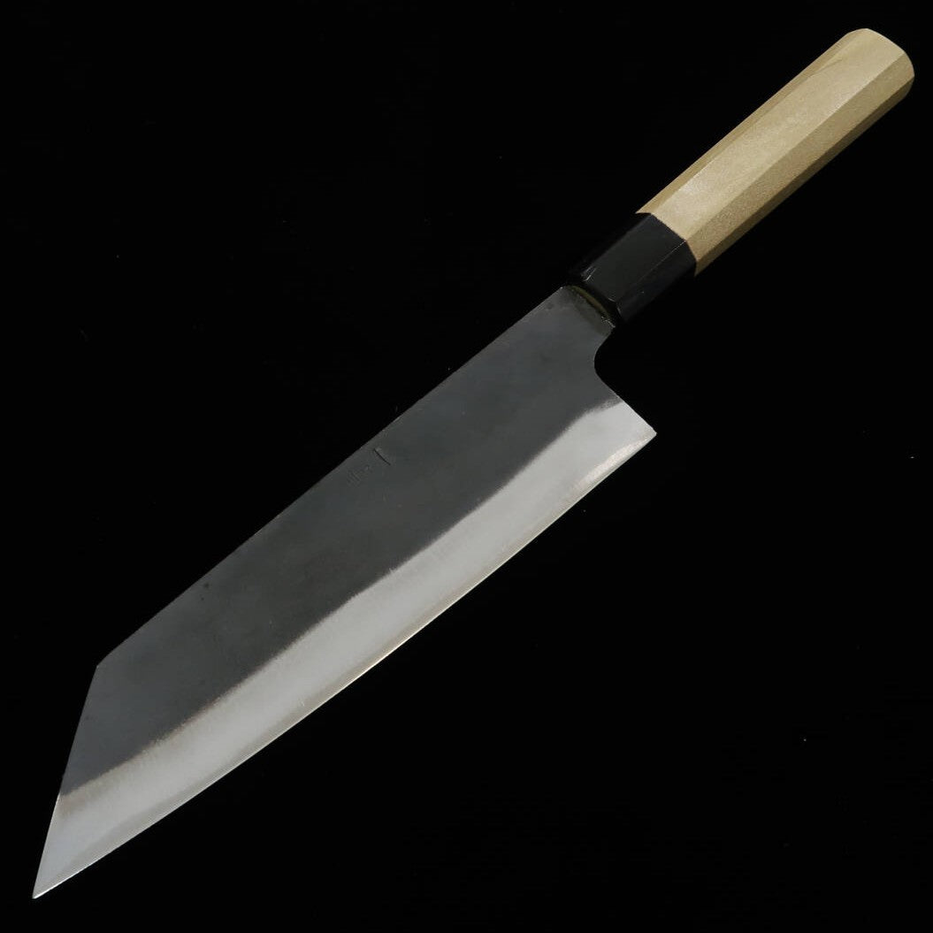 三浦MIURA 文化 青紙一号 ステンクラッド 黒打ち 水牛朴八角柄 （190mm）