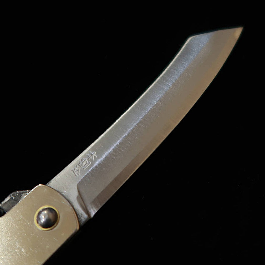 HIGONOKAMI Higonokami Masanobu Hideo Lame forgée san-mai Taille extra-large (90 mm)