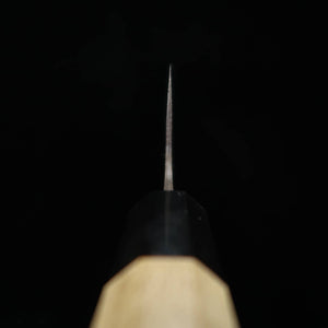 MIURA Bunka Shirogami #1 clad inoxidable acabado negro mango octogonal de magnolia con virola de búfalo (190 mm)