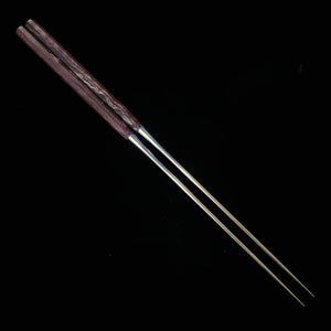 三浦 MIURA 盛り箸 紫スタビライズウッド柄 鞘付き（150/180mm）
