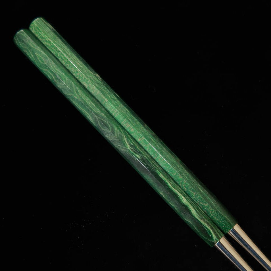 三浦 MIURA 盛箸 緑スタビライズウッド 鞘付き （150/180mm）