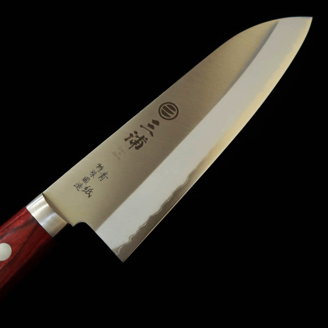 三浦MIURA 三徳 青紙割込 ワイン柄（165mm）