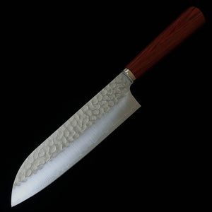Miura MIURA Santoku VG10 Acabado martillado Mango laminado rojo (165 mm)