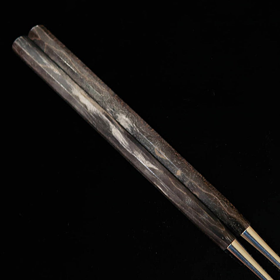 三浦 MIURA 盛箸 黒スタビライズウッド 鞘付き （150/180mm）