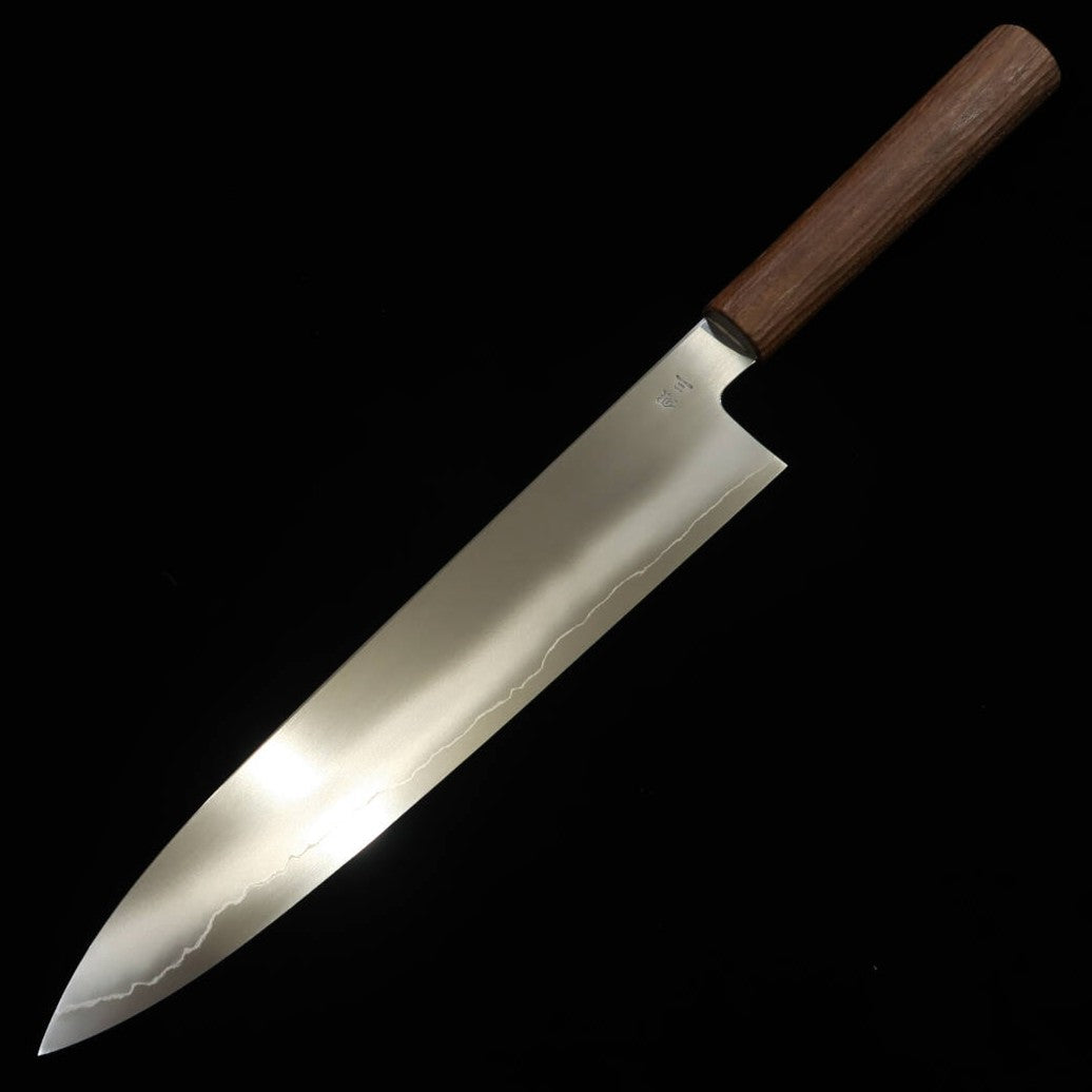【廃盤】景清KAGEKIYO 和牛刀 銀紙三号 ウォルナット縦縞柄 （270mm）