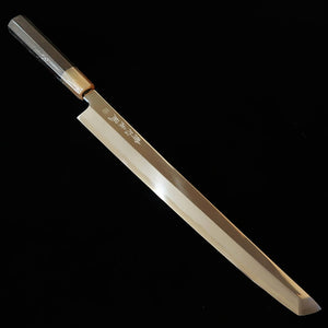 酔心 SUISIN 土井逸夫作 疾風 先丸蛸引 青紙二号 鏡面 本霞 黒檀八角水牛柄 （300mm）