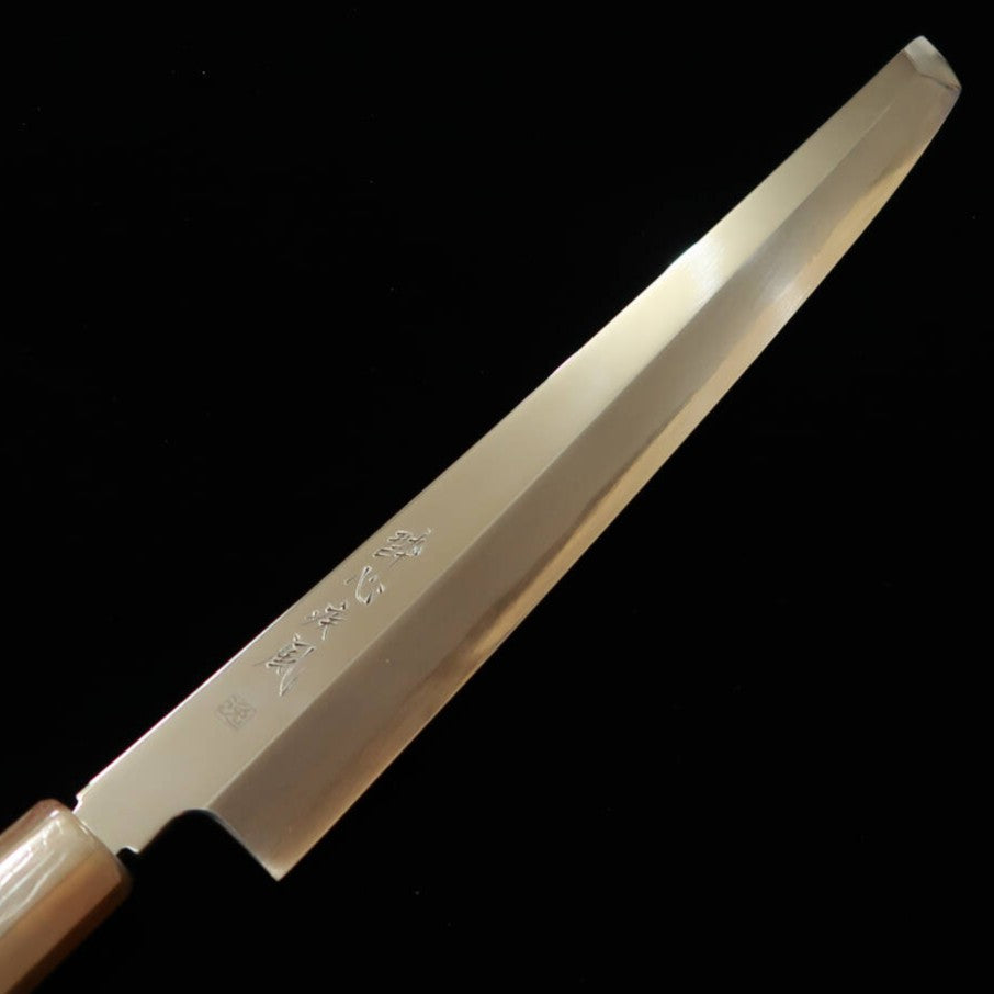 酔心 SUISIN 土井逸夫作 疾風 先丸蛸引 青紙二号 鏡面 本霞 黒檀八角水牛柄 （300mm）