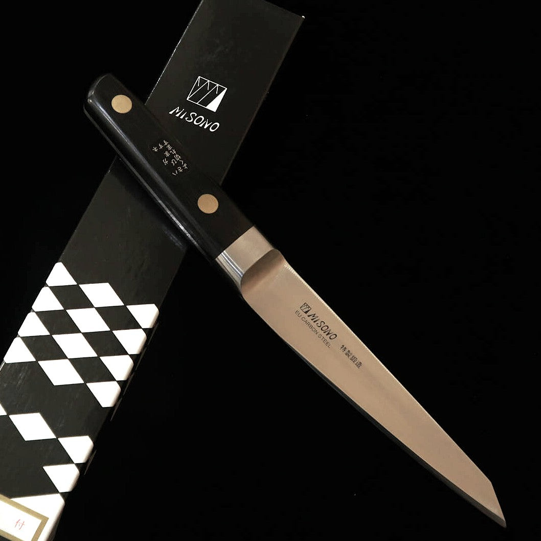 MISONO deshuesador redondo EU Carbon Steel, mango de laminado negro (145 mm)