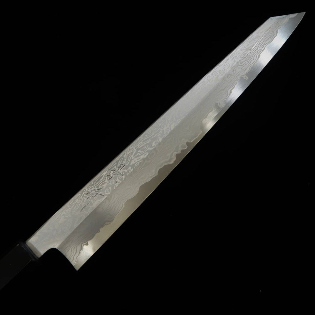 Kagekiyo KAGEKIYO Wagyuto Kirituke Aogami n°1 Damas inox, manche Hirame (270mm)