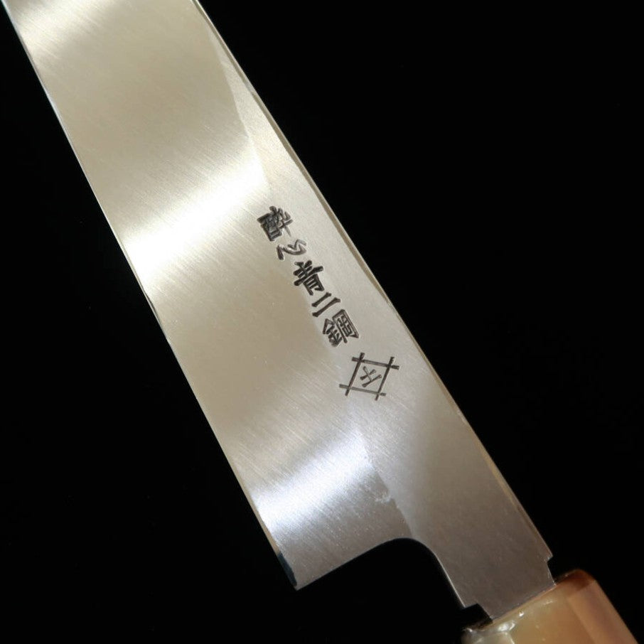 酔心 SUISIN 土井逸夫作 疾風 先丸蛸引 青紙二号 鏡面 本霞 黒檀八角水牛柄 （300mm）
