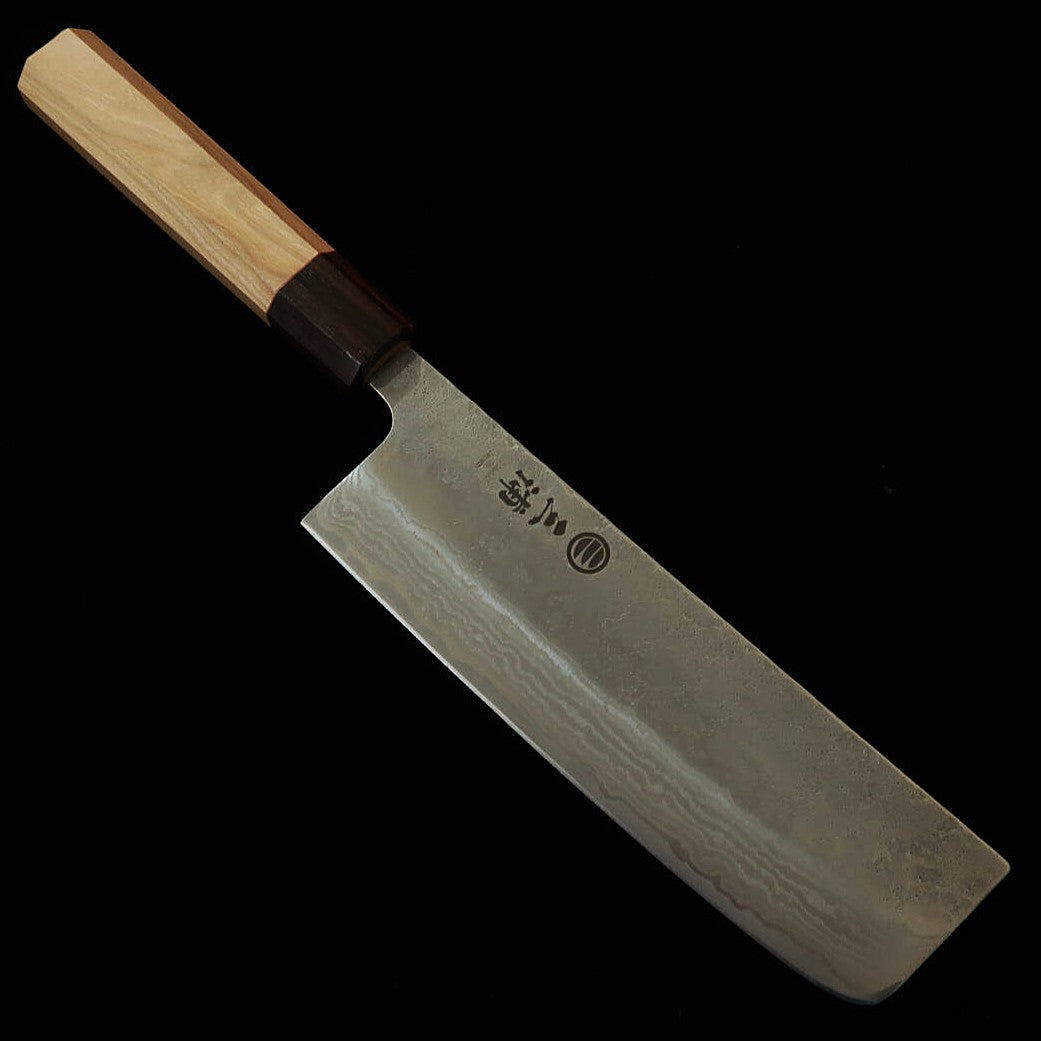 MIURA Nakiri 440C Nashiji Damasco Cabo Octogonal de Cerejeira (165mm)