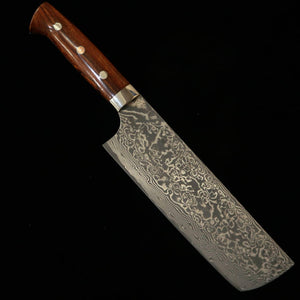 佐治武士SAJI TAKESHI 菜切 R2  黒染めダマスカス アイアンウッド（180mm）