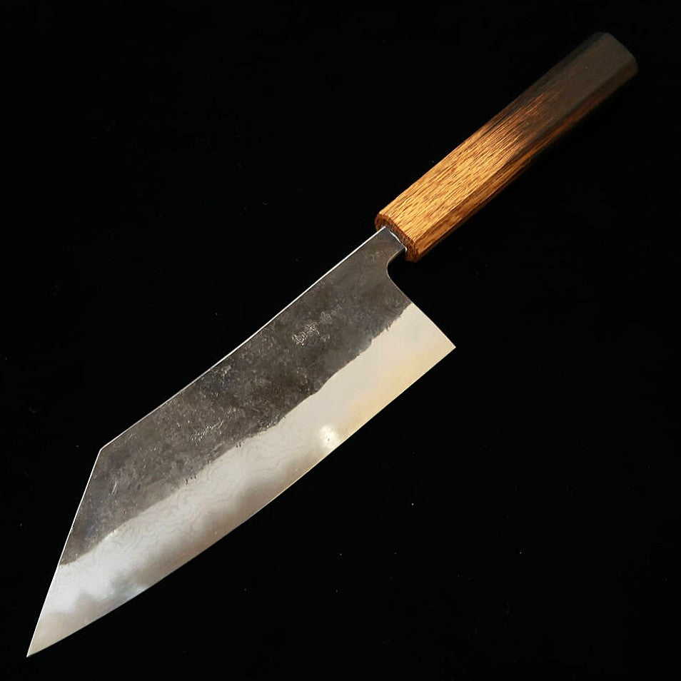 宮崎鍛冶屋 MIYAZAKI KAJIYA 椿 切付三徳 青紙二号 多層鋼本割込 焼漆樫柄 (185mm)