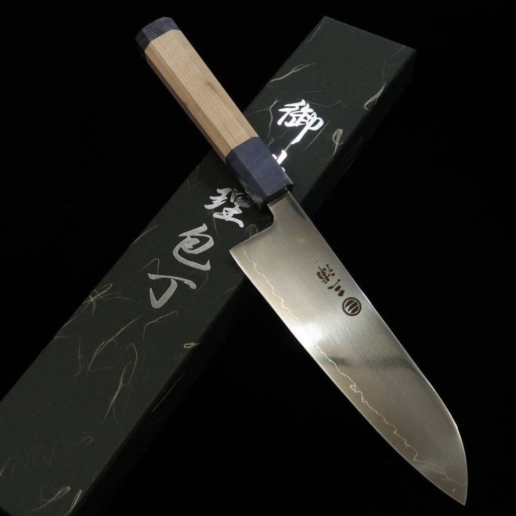 三浦MIURA 光 三徳 SLD 磨き 両輪メープル柄 -青- （170mm）