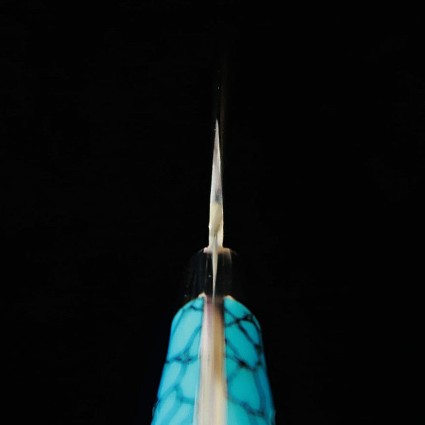 Saji Takeshi, New Nomura Type SG2 Diamond Finish Petty Knife, Blue Turquoise (90mm)