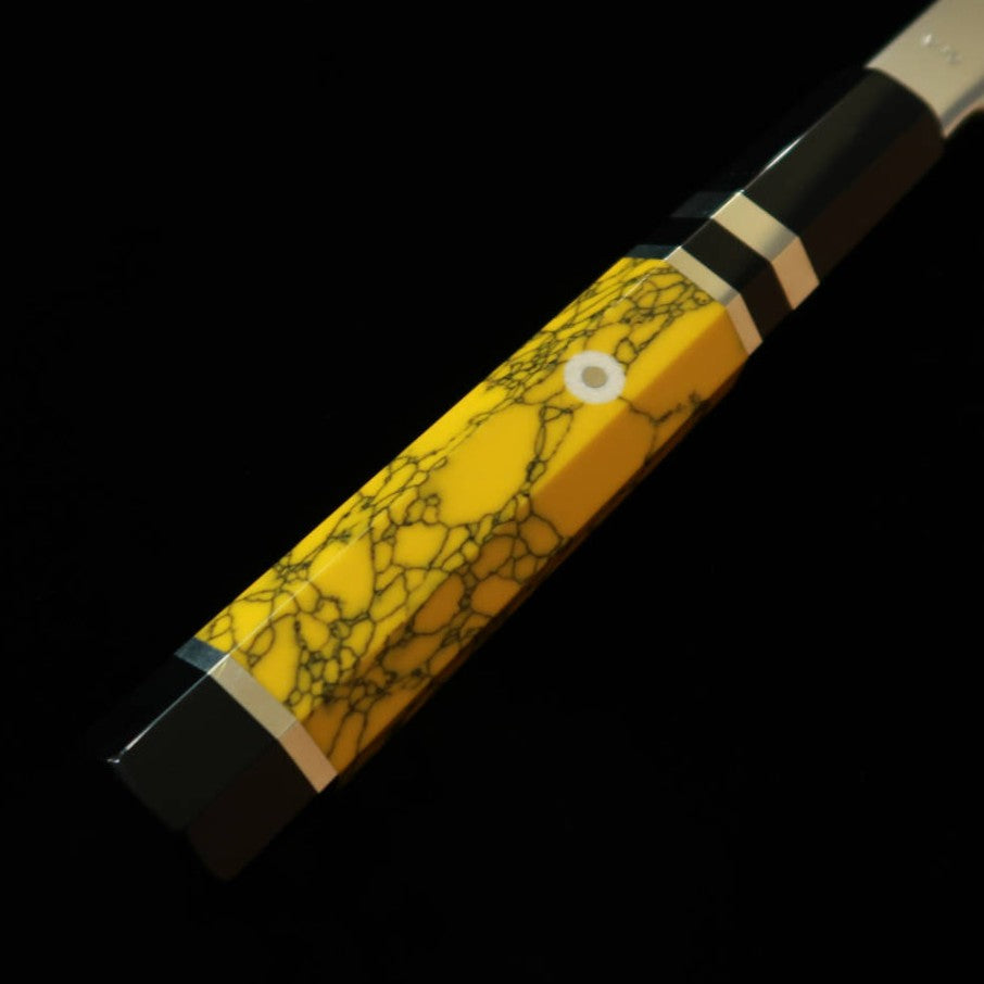 Miura Hai MIURA Obidama Yanagiba VG10 acabamento espelhado, cabo customizado amarelo (270 mm)