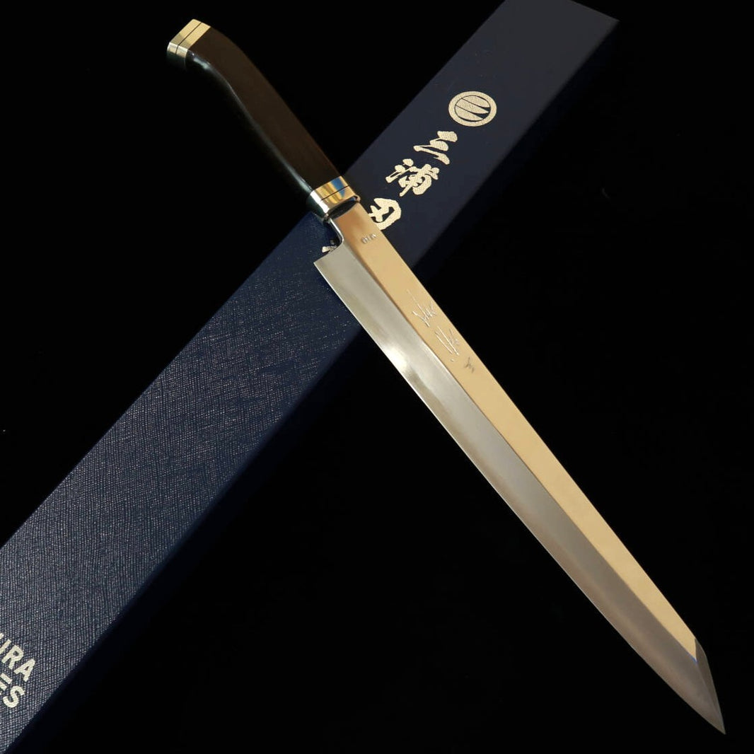 三浦佩MIURA Obidama 切付柳刃 VG10 鏡面仕上げ 黒檀ウエスタンハンドル（270mm）