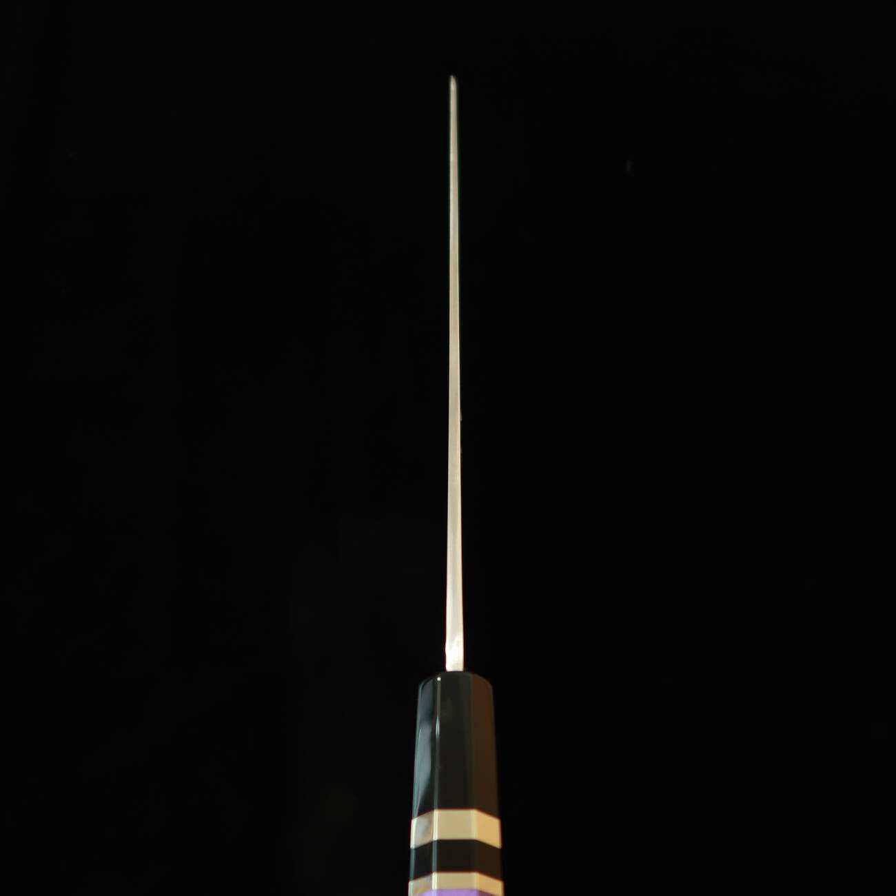 三浦佩MIURA Obidama 先丸柳刃 VG10 鏡面仕上げ カスタムハンドル パープル（300mm）