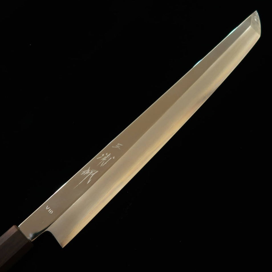 Miura佩 MIURA Obidama Sakimaru Yanagiba VG10, acabado espejo, mango de bubinga (300 mm)