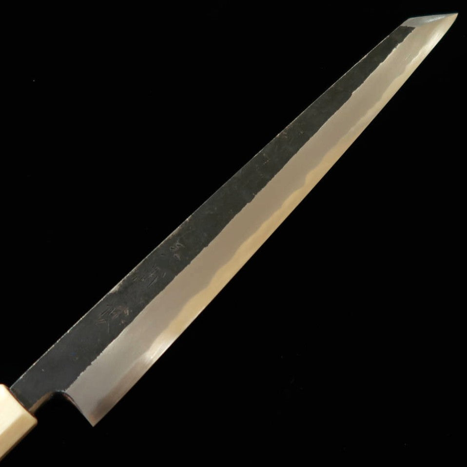 三浦頂MIURA Itadaki 田中義一 切付柳刃 白紙二号 黒打ち ホワイトターコイズハンドル（270mm）