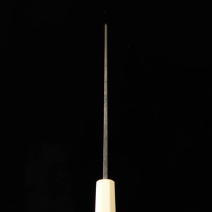 MIURA Itadaki por Giichi Tanaka Kiritsuke Yanagiba Shirogami nº2, acabado negro forjado, mango de turquesa blanca (270 mm)