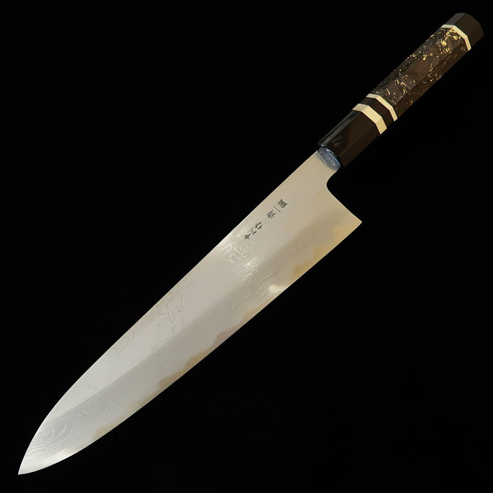 三浦佩MIURAObidama 牛刀 青紙一号 ダマスカス カーボンファイバーハンドル（210/240mm）
