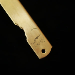 Nagao Kanekoma Works KANEKOMA Higonokami Núcleo em aço azul Cabo de latão Série do zodíaco - Rato - (73 mm)