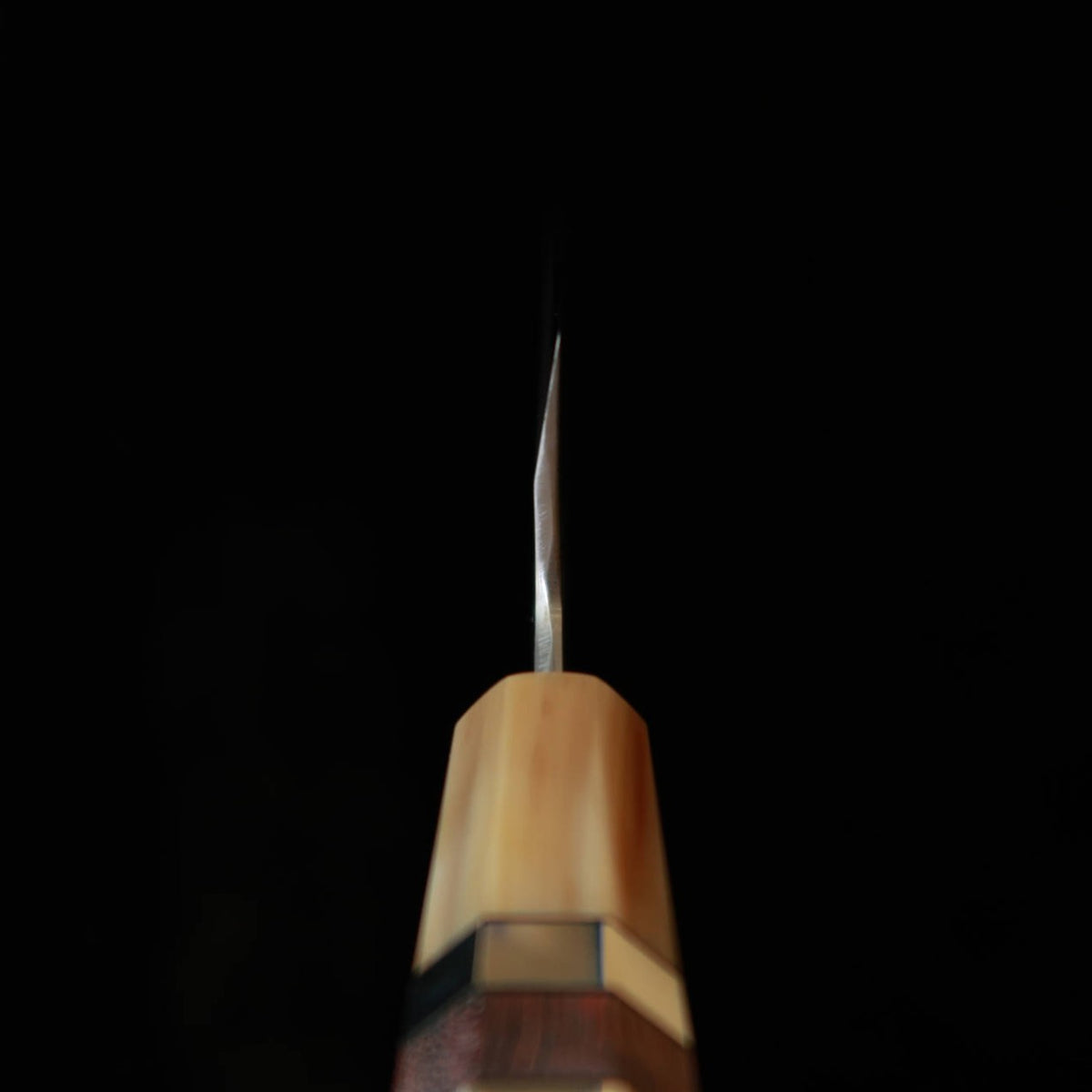 MIURA Hai Miura Obidama gyuto de un solo filo acero blanco nº2 bokashi mango de madera estabilizada rojo marrón (240 mm)